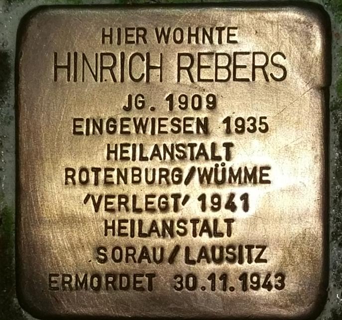 Stolperstein em memória de Hinrich Rebers